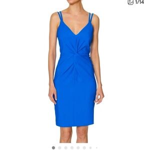 Laundry By Shelli Segal Vibrant Blue Midi Dress